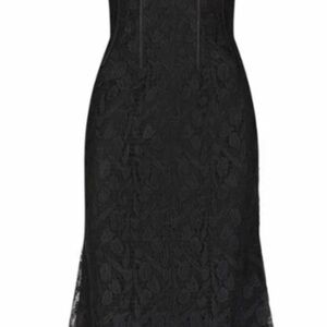 LELA ROSE TULIP LACE SEAMED A LINE DRESS
